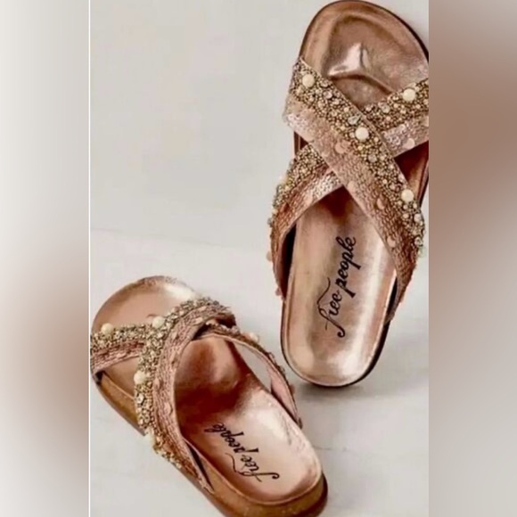 Free People moon child sandals rose gold - Picture 1 of 3